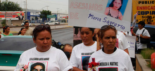 Manifestation des proches des femmes assassinées depuis 1991 à Juarez.