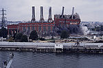 Destruction du bâtiment de l'usine Arrighi le 16 octobre 1991 © DR