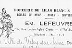 En-tête d'un établissement de Vitry dont la spécialité était le forçage des Lilas © Archives municipales