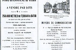 Tract de vente des lots du parc du château © Archives municipales