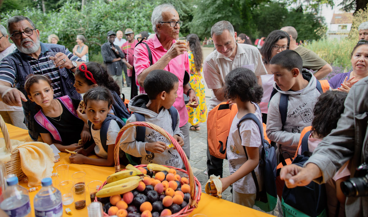 Accueil des enfants Sahraouis et Palestiniens au parc du Coteau, le 13 juillet 2018.